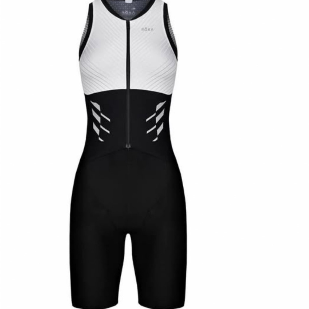 Roka Gen II Elite Aero sleeveless Tri Suit Bl & Wh. New W/O tags. Never worn.